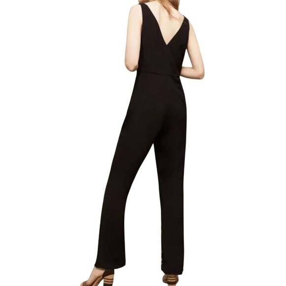 Anthropologie HD in Paris Black Floral Embroidered Tal Jumpsuit Size 6 NWT - Picture 2 of 10
